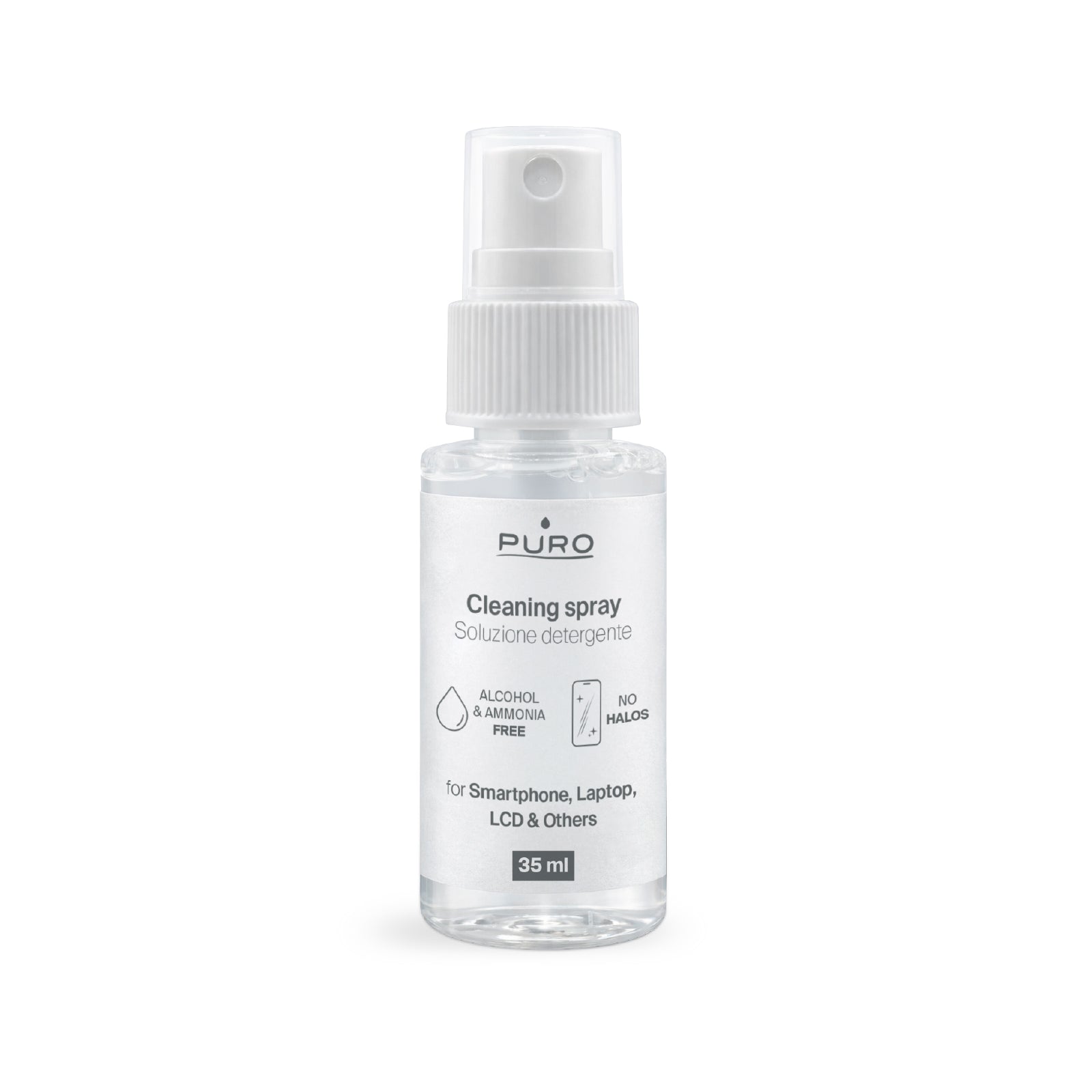 Kit pulizia schermi con spray 35 ml e panno in microfibra