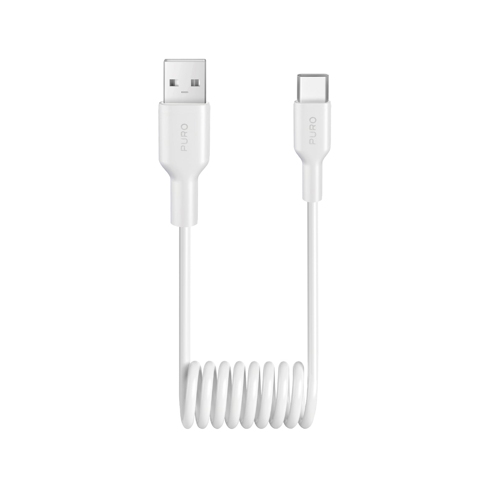 Câble spiralé en TPU, USB-A vers USB-C, 1 m