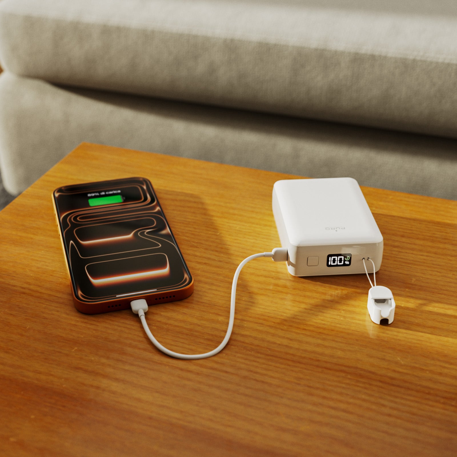 Mini Power Bank Power Cube 20 da 20000 mAh con LCD e cavo USB-C