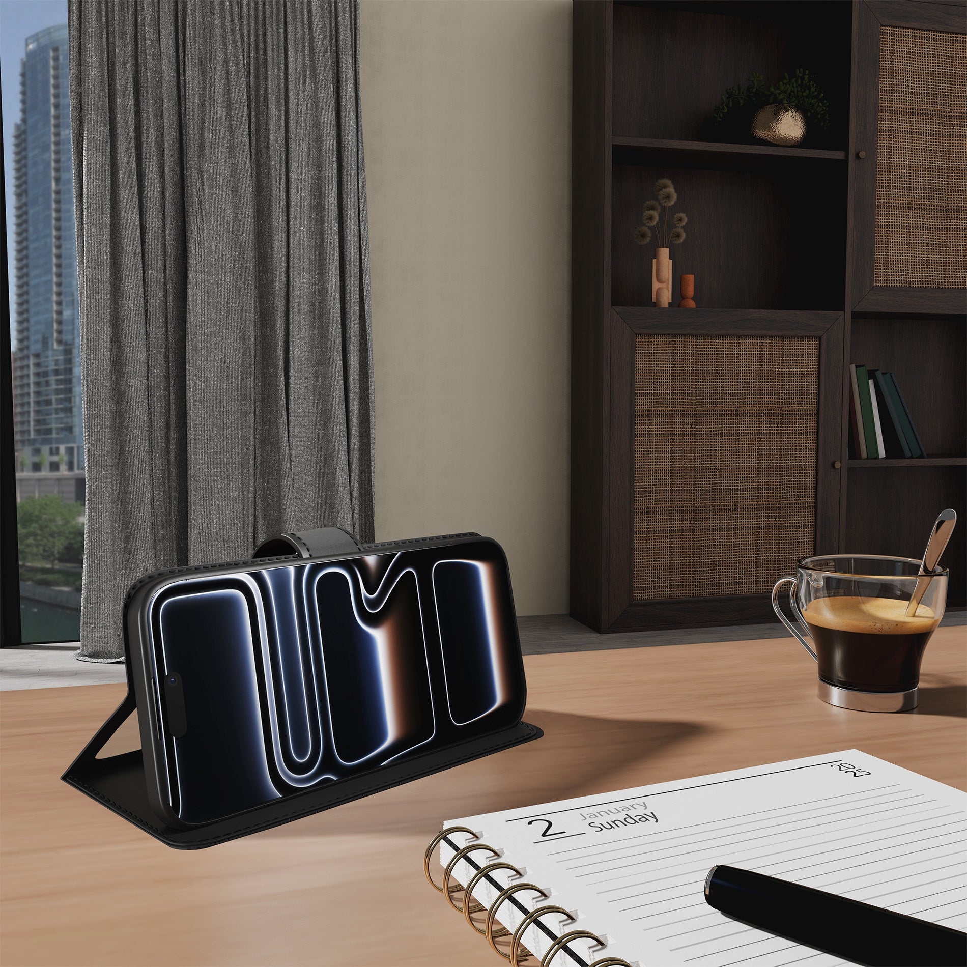 Custodia Wallet Stand per iPhone 17 Pro