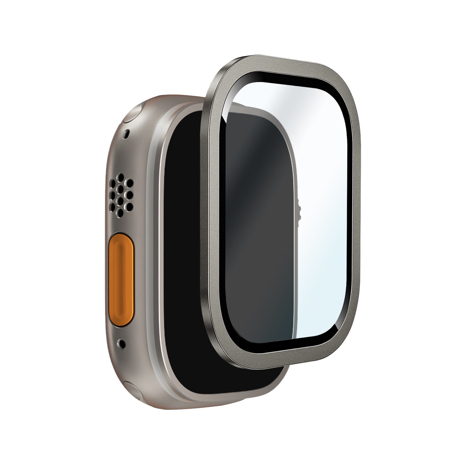 Verre trempé avec cadre en titane pour Apple Watch 49mm