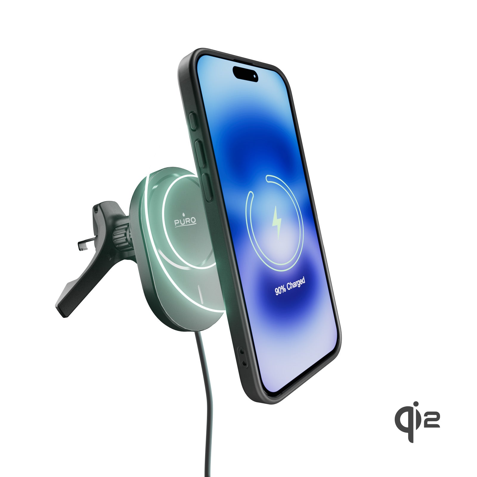 Support de voiture magnétique avec recharge sans fil Qi2 Power Mag Holder