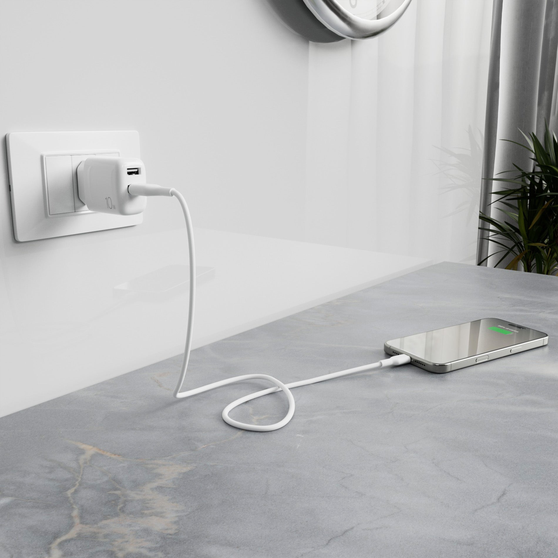 Kit Energia: Caricabatterie Pro Lite da 10W con 2 porte USB-A + Cavo da USB-A a USB-C (Pro Lite kit)