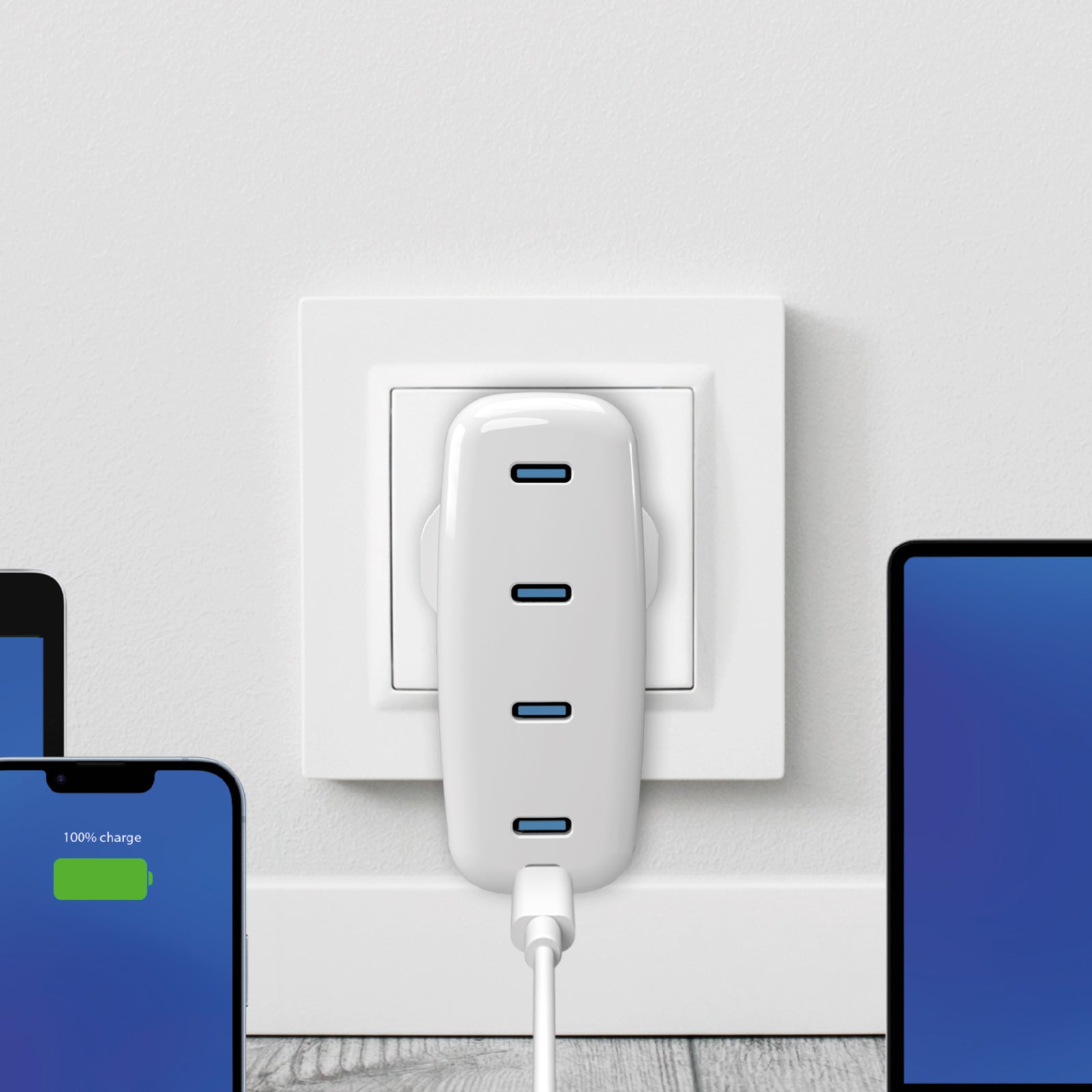 Caricabatterie da parete MiniPro 140W tecnologia GAN: 4 porte USB-C UK