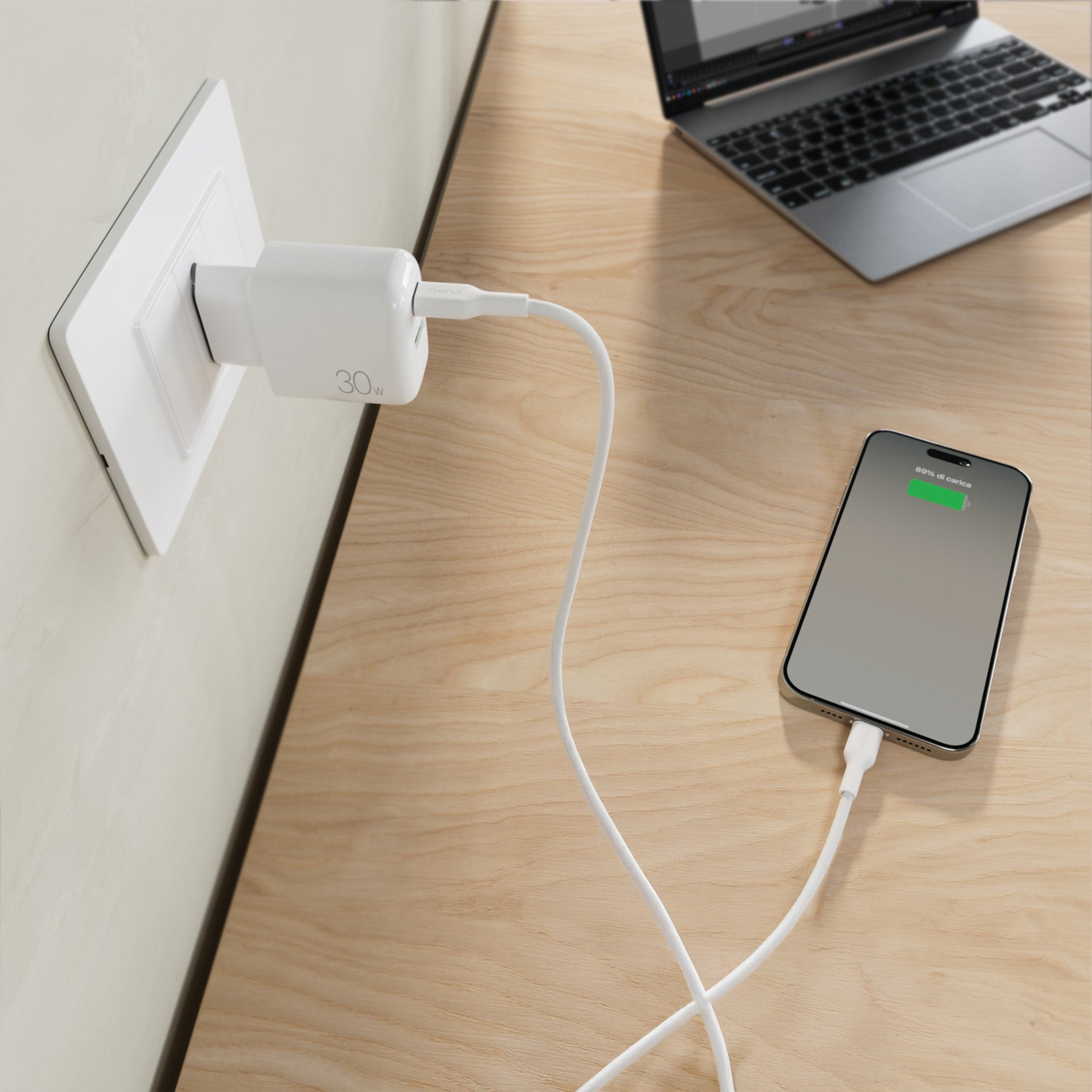 Kit Energia: Caricabatterie Pro Lite da 30W con con porta USB-A e porta USB-C + Cavo USB-C