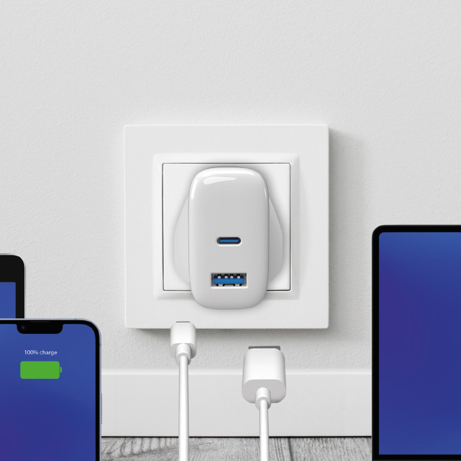 Wall Charger MiniPro 65W USB-C and USB-A – GaN Technology