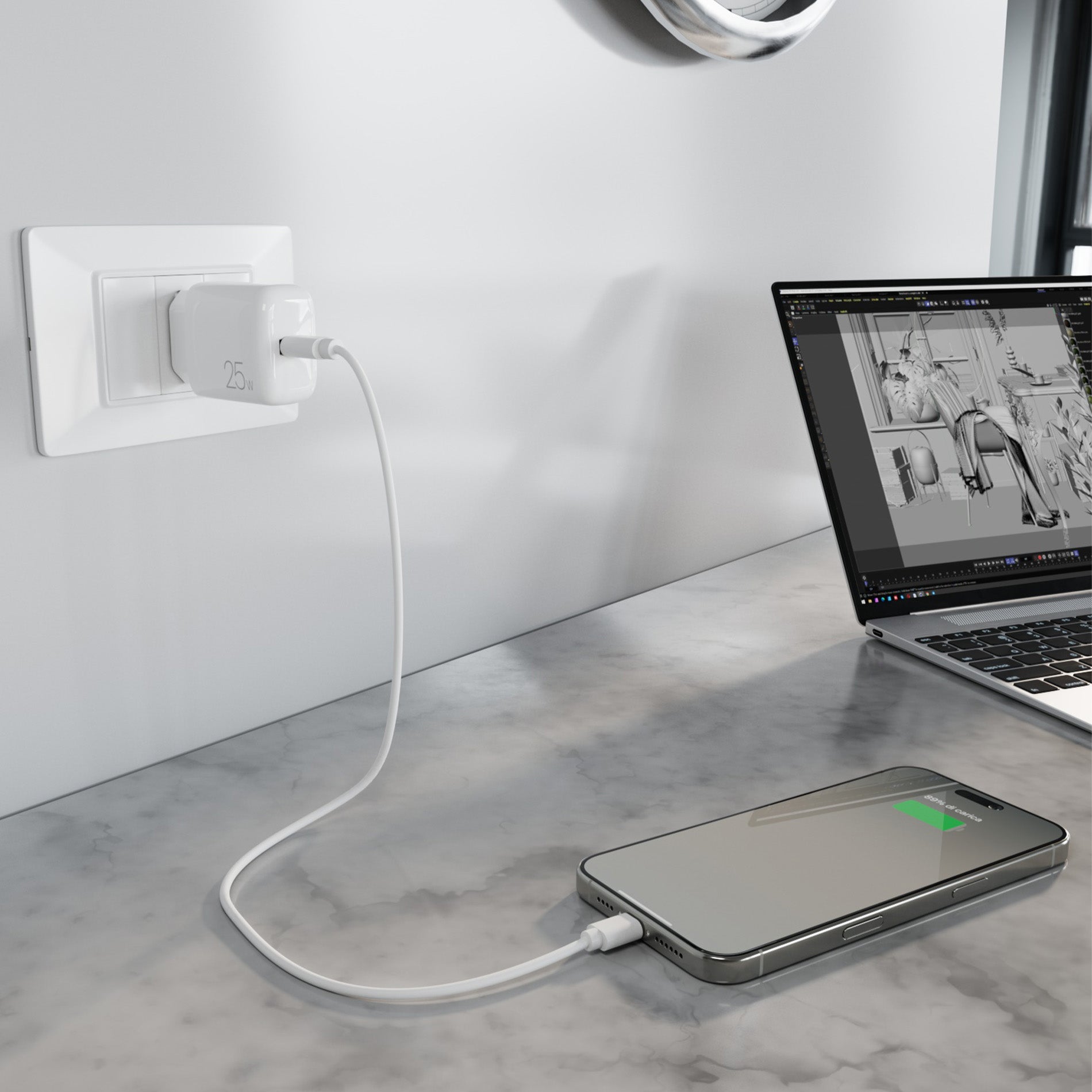 Caricabatterie Da Parete Pro Lite con porta USB-C, 25W