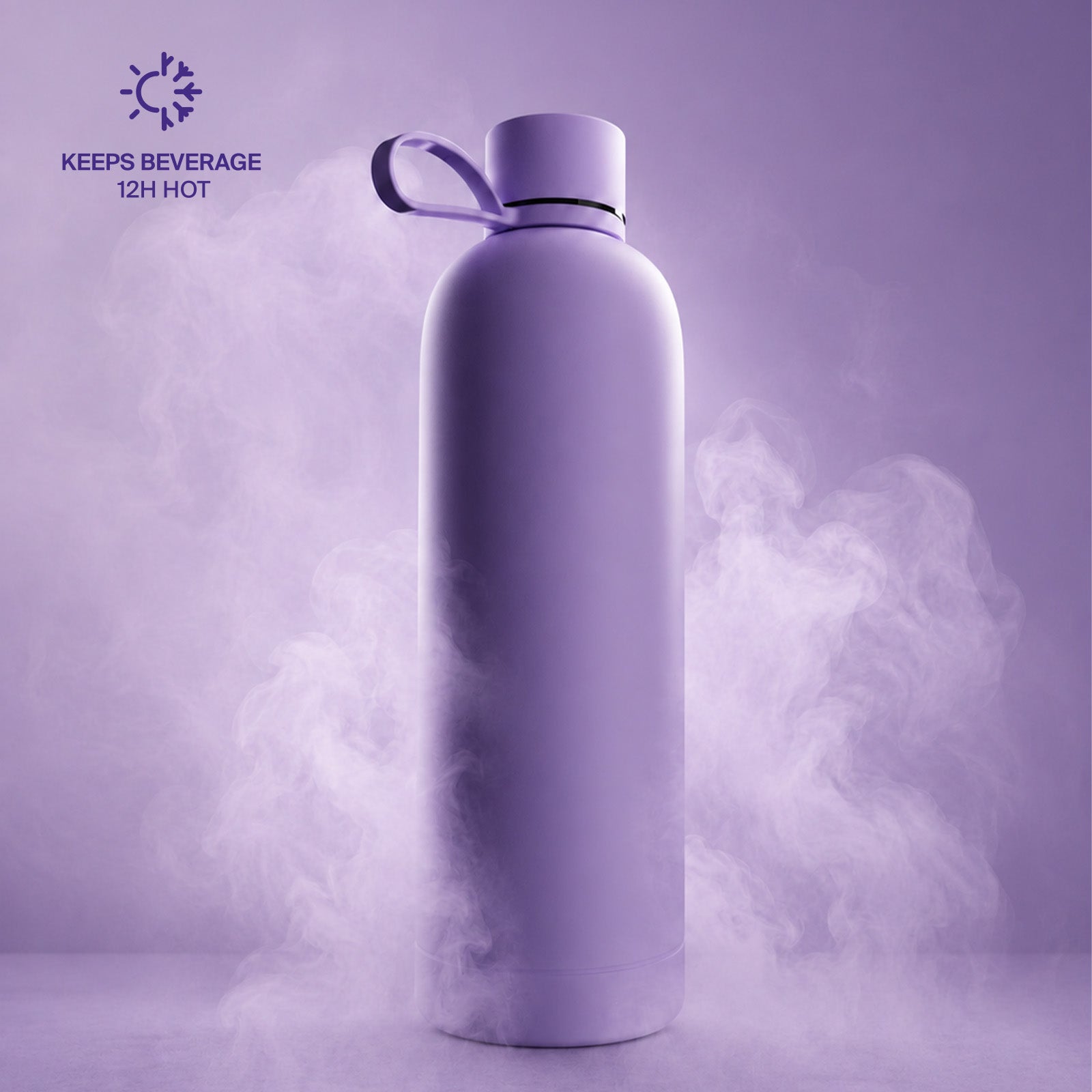 Borraccia termica ermetica “Hydro 7” da 750ml, in acciaio inossidabile, effetto soft-touch