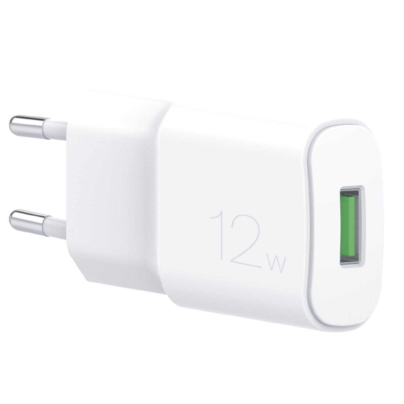 White Fast Charger Mini Charger Travel Battery 1 USB-A, 12W