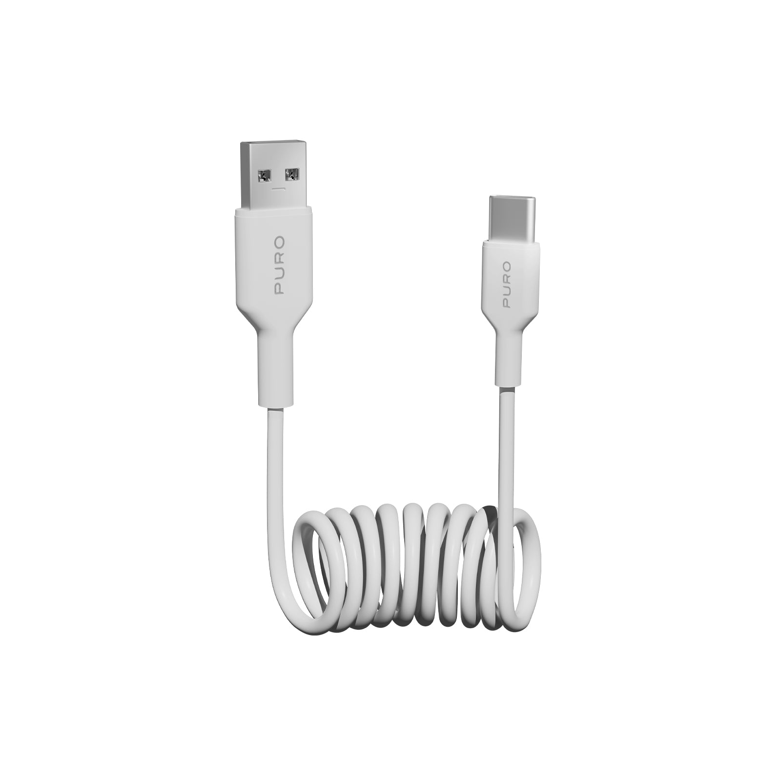 USB-A to USB-C TPU Spiral Cable, 1m