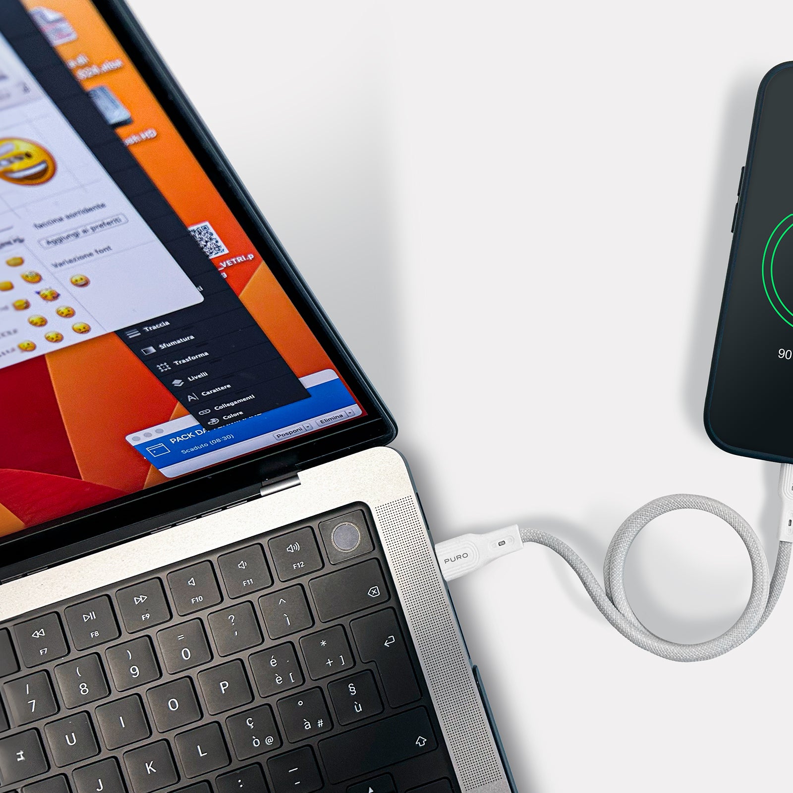 Cavo Avvolgibile Magnetico USB-A a USB-C, 1m