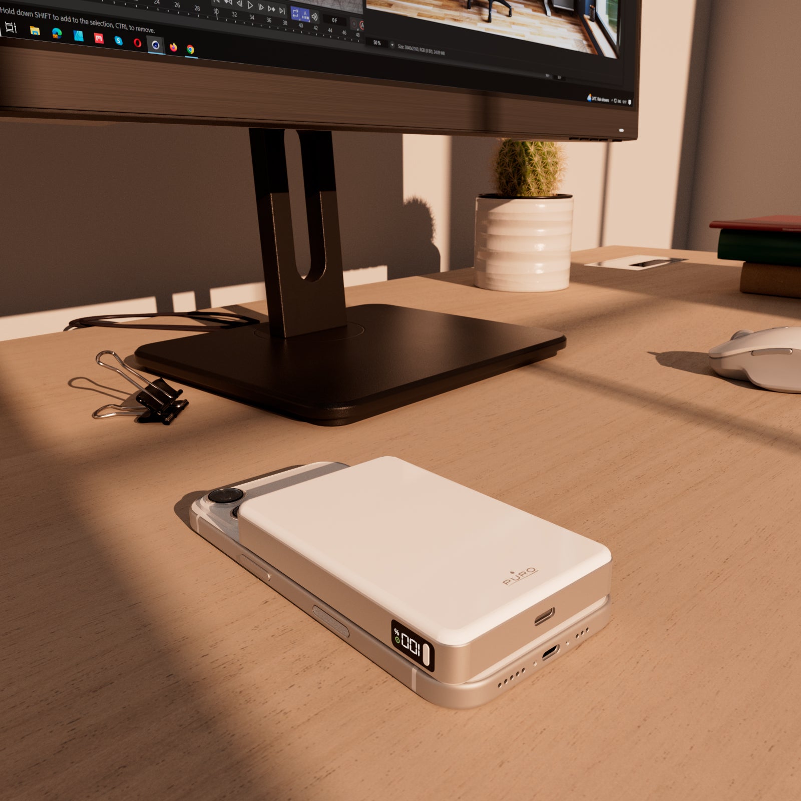 Power bank magnetico Qi2.2 10000 mAh con display
