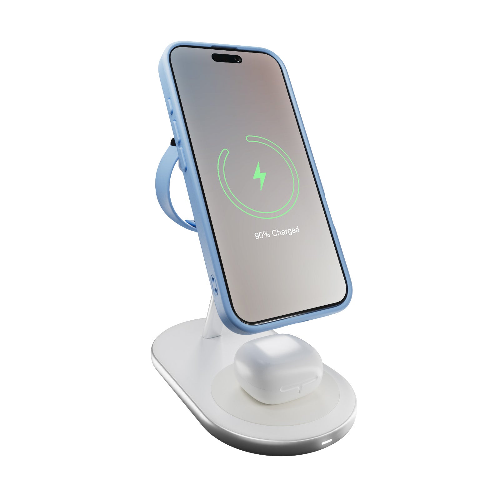 Stazione Di Ricarica 3-in-1 Con Sveglia E Lampada LED - Caricatore Wireless Per Smartphone - TABLECHARGE