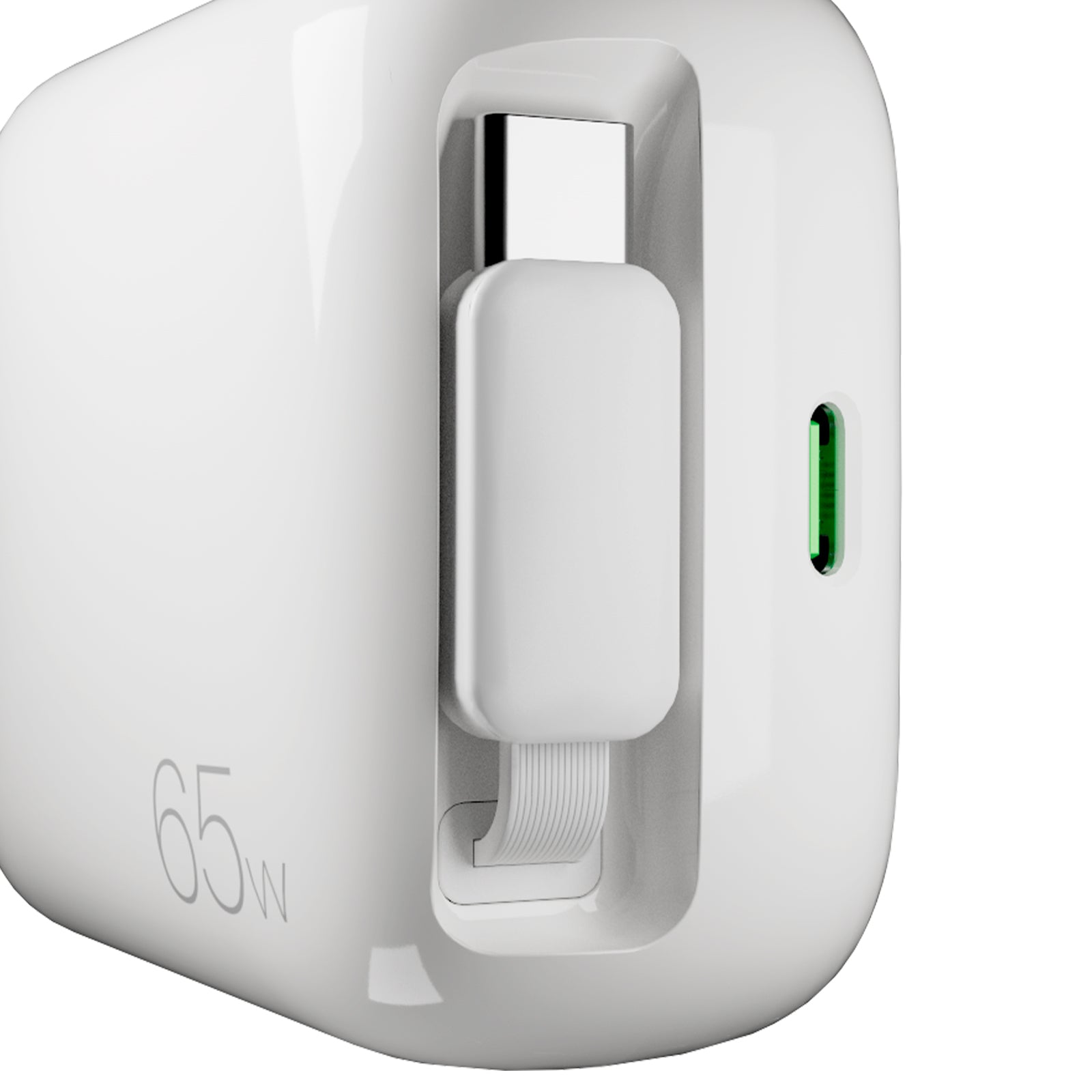 Caricatore GaN 65W con cavo USB‑C retrattile