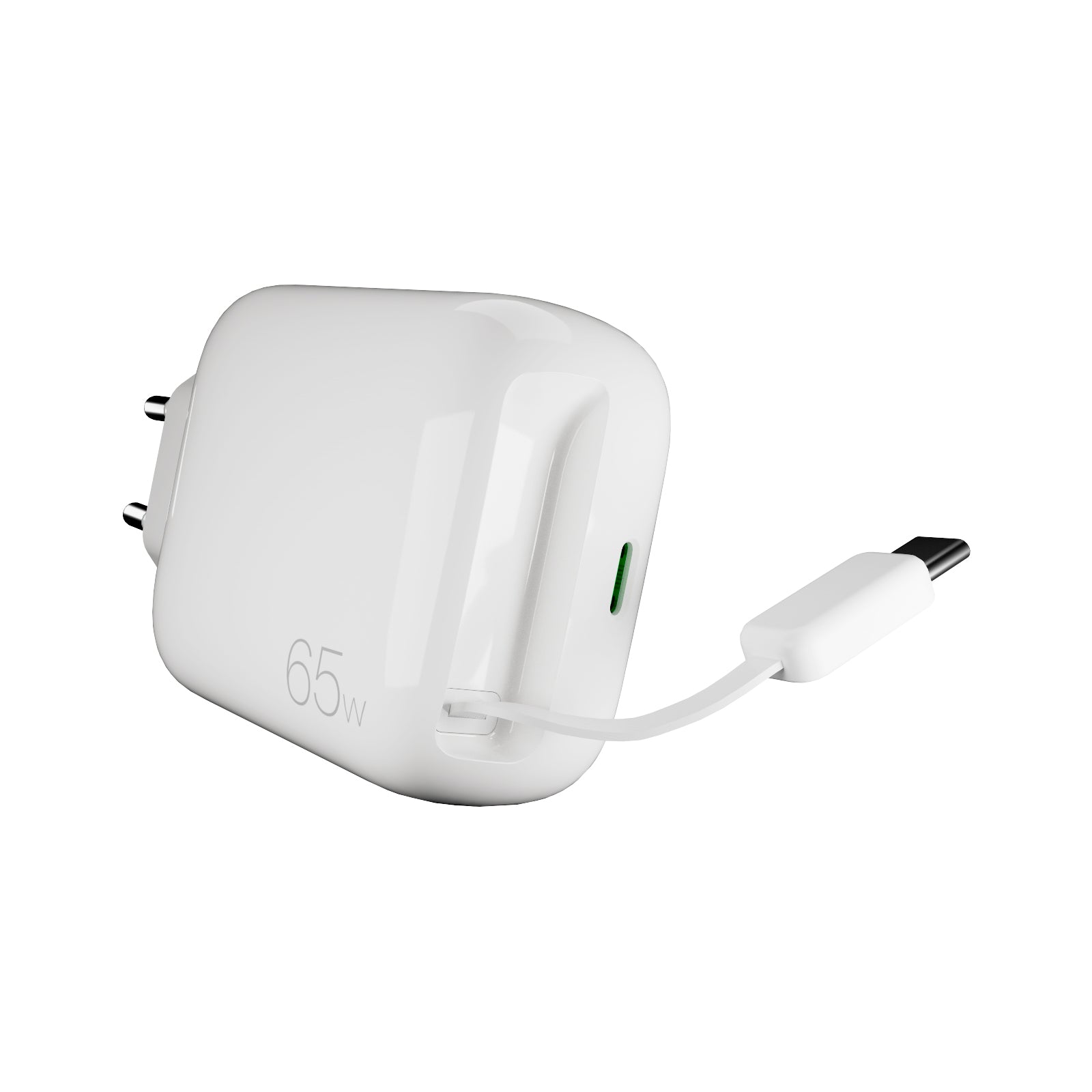 Caricatore GaN 65W con cavo USB‑C retrattile
