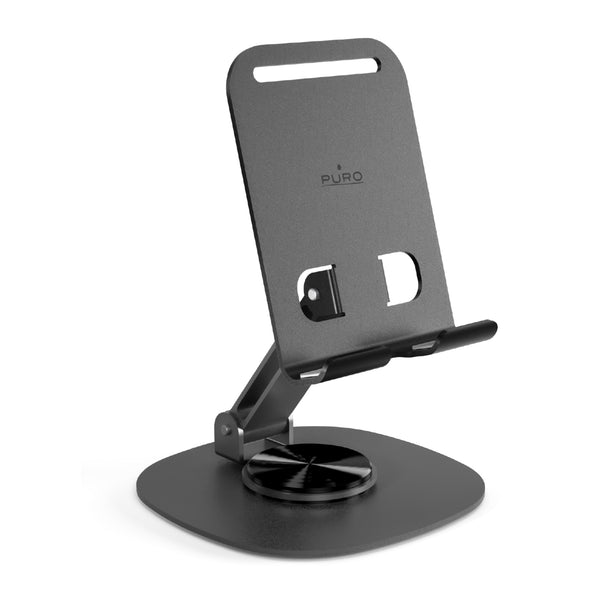 Prio® Supporto per cellulare da tavolo, girevole a 360° e pieghevole, per scrivania e ufficio, supporto per smartphone in alluminio per cellulare e tablet fino a 9,7 pollici, supporto per cellulare e