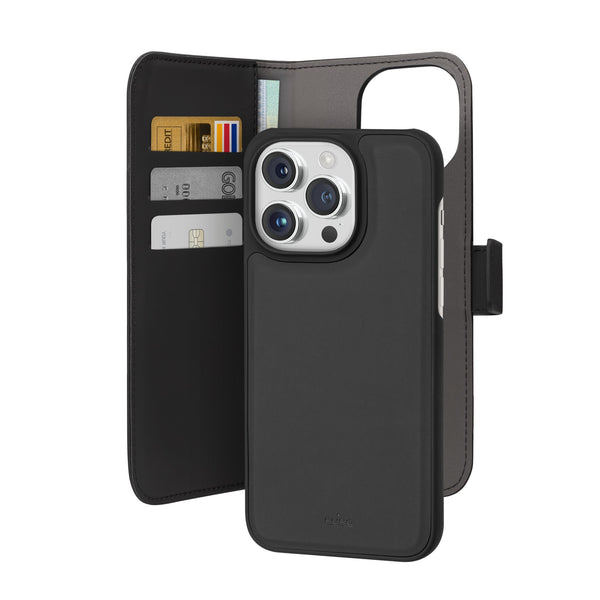 Étui Portefeuille SLWYF Pour IPhone 15 Plus - Cuir Synthétique Café, Rabat Magnétique Avec Compartiments Cartes Et Support