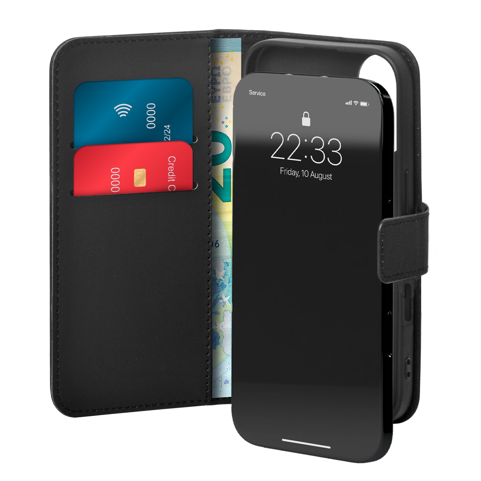 Custodia Wallet Stand per iPhone 16 Plus
