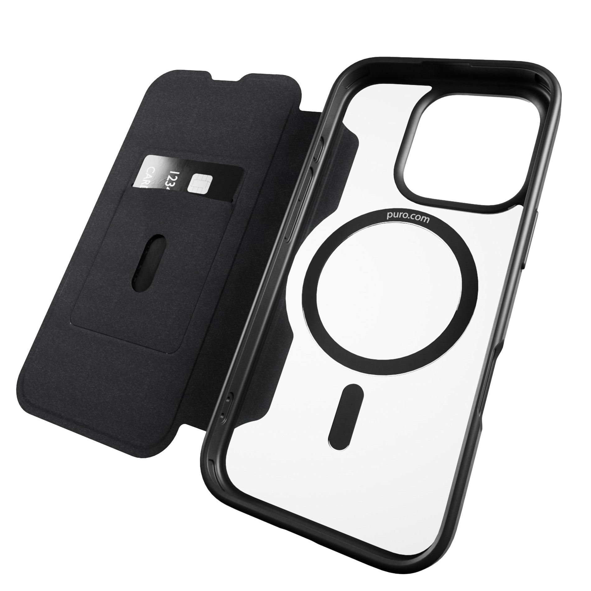Custodia Portafoglio Magnetica 2 In 1 Per IPhone 16 Pro Max – Pelle Staccabile Con 3 Scomparti Carte E Supporto Multiangolo