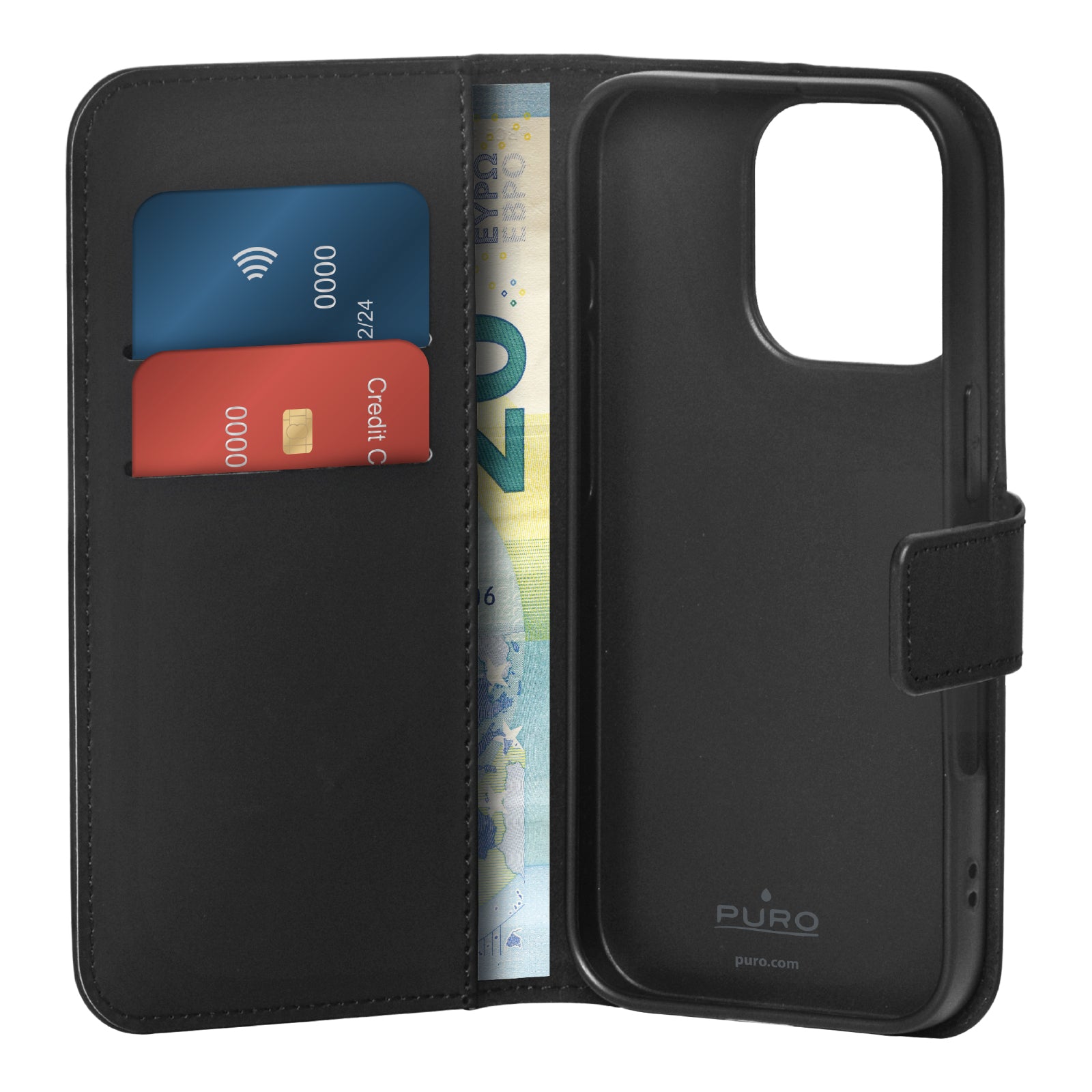 Étui portefeuille avec support pour iPhone 16 Pro Max