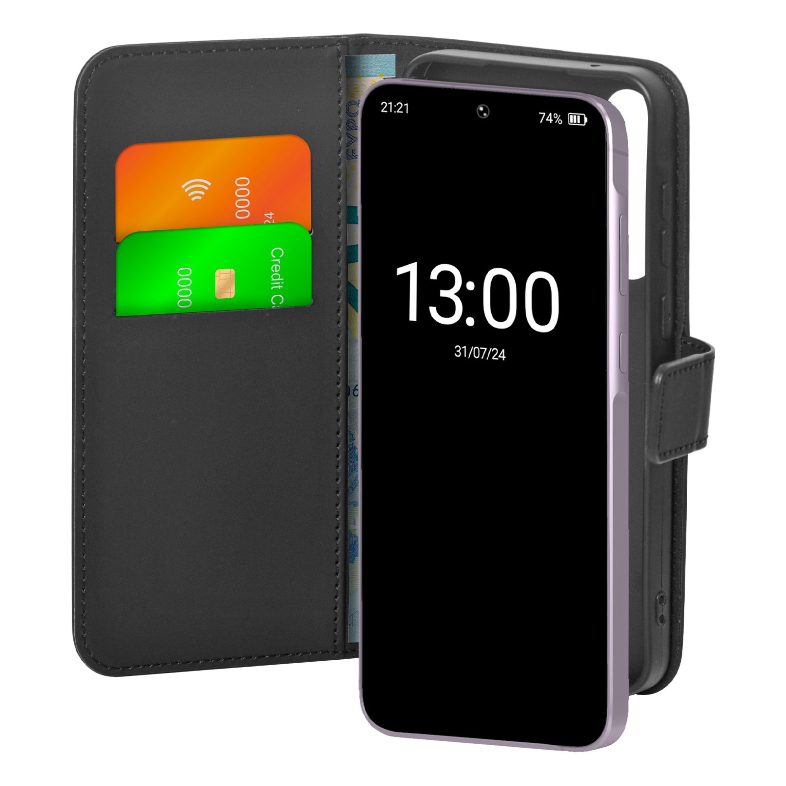 Étui portefeuille avec support pour Samsung Galaxy A55
