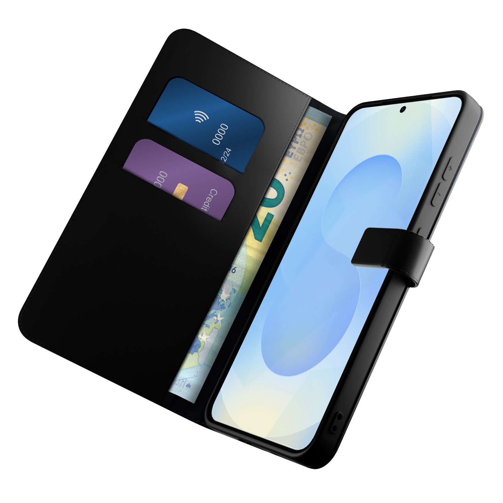 Étui portefeuille avec support pour Samsung Galaxy S25
