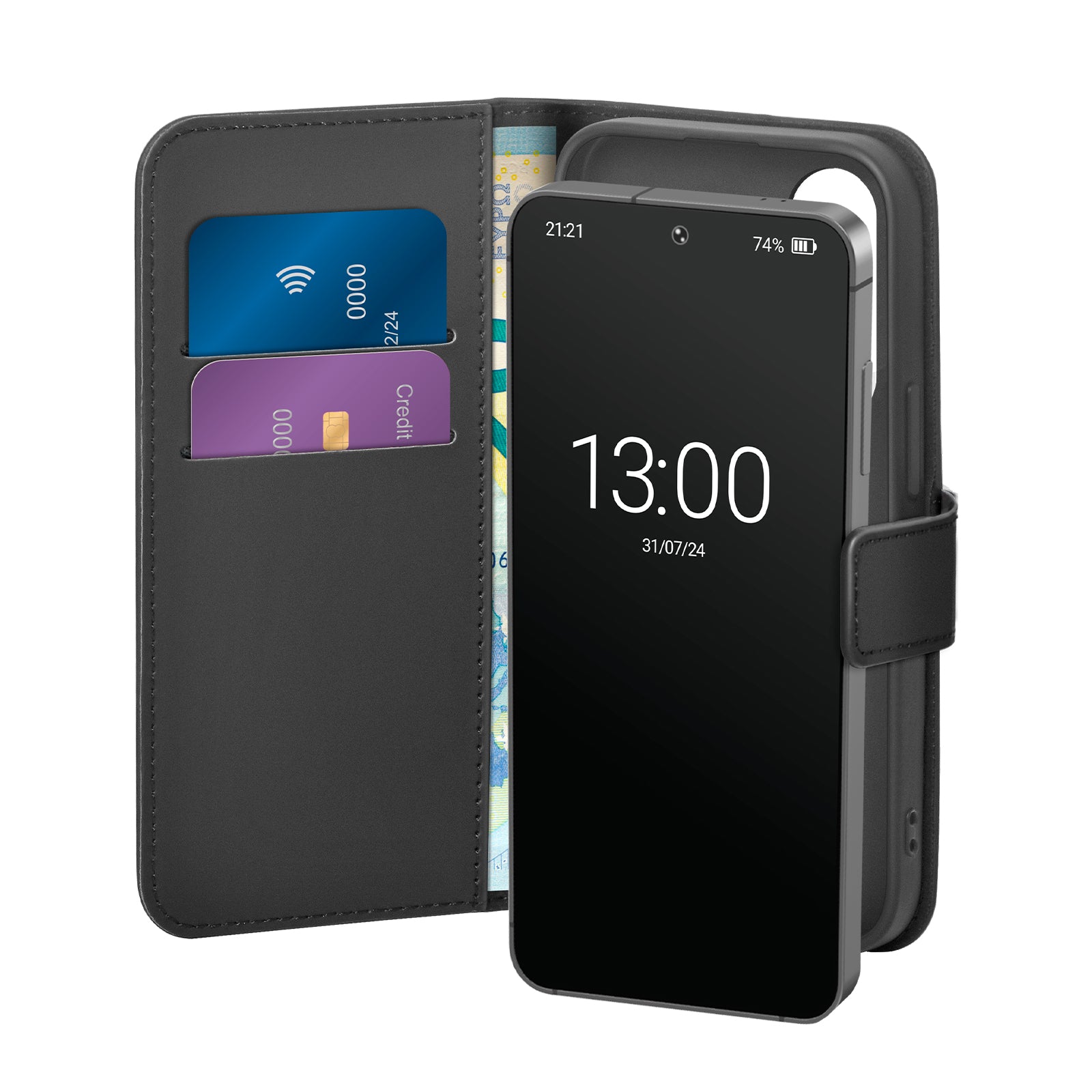 Étui portefeuille avec support pour Samsung Galaxy S25