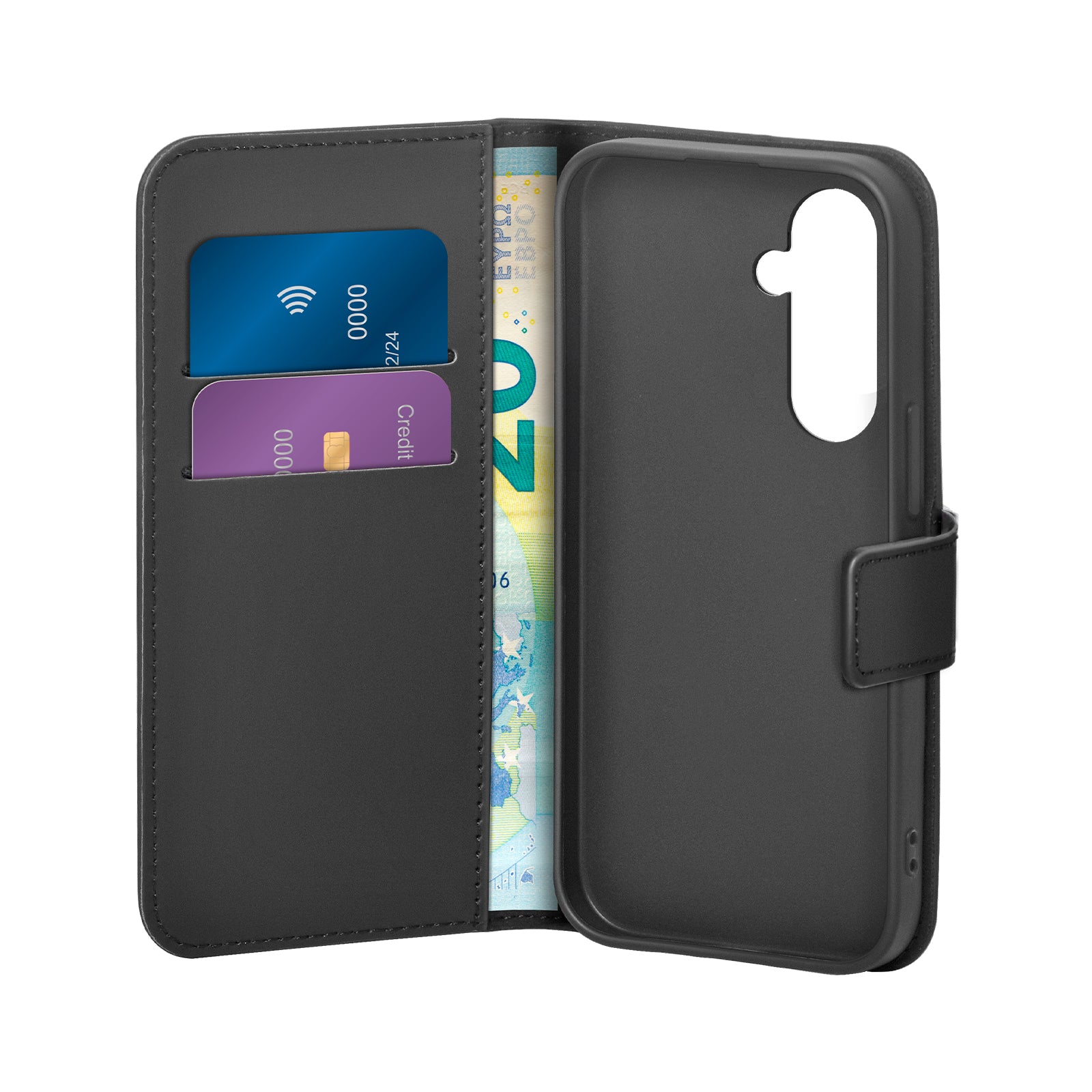 Étui portefeuille avec support pour Samsung Galaxy S25
