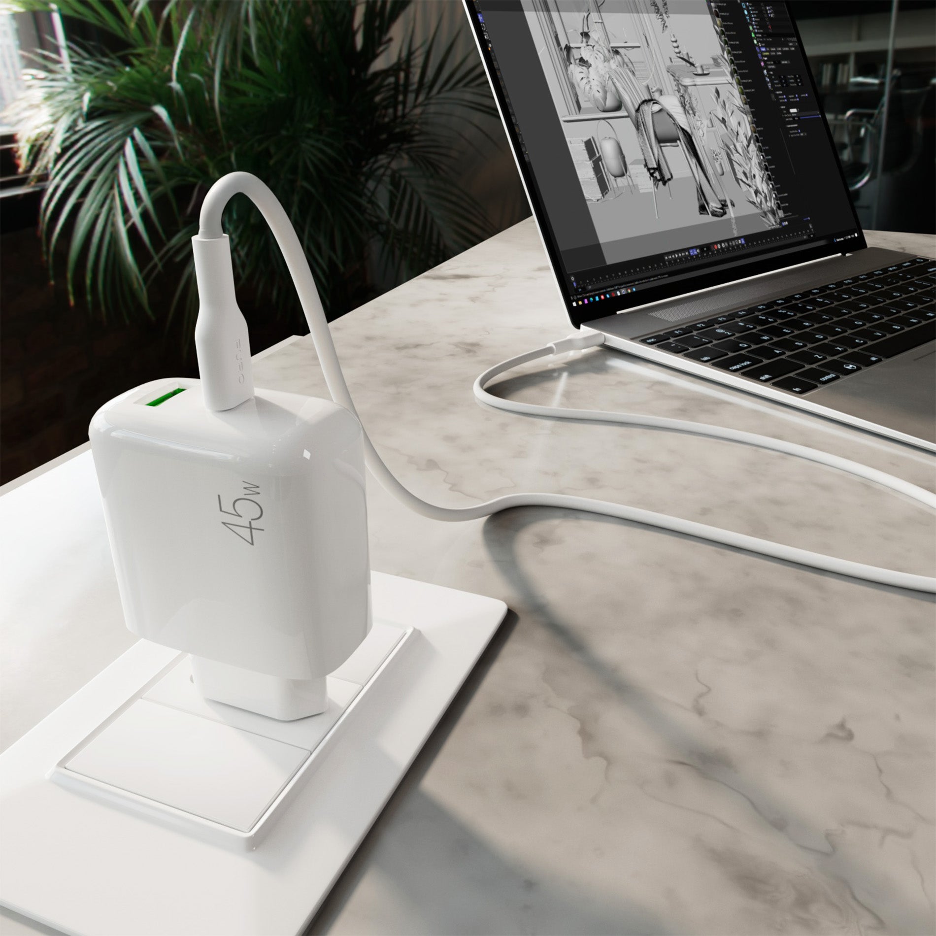 Kit d’alimentation : chargeur quotidien 1 port USB-A + câble USB-C