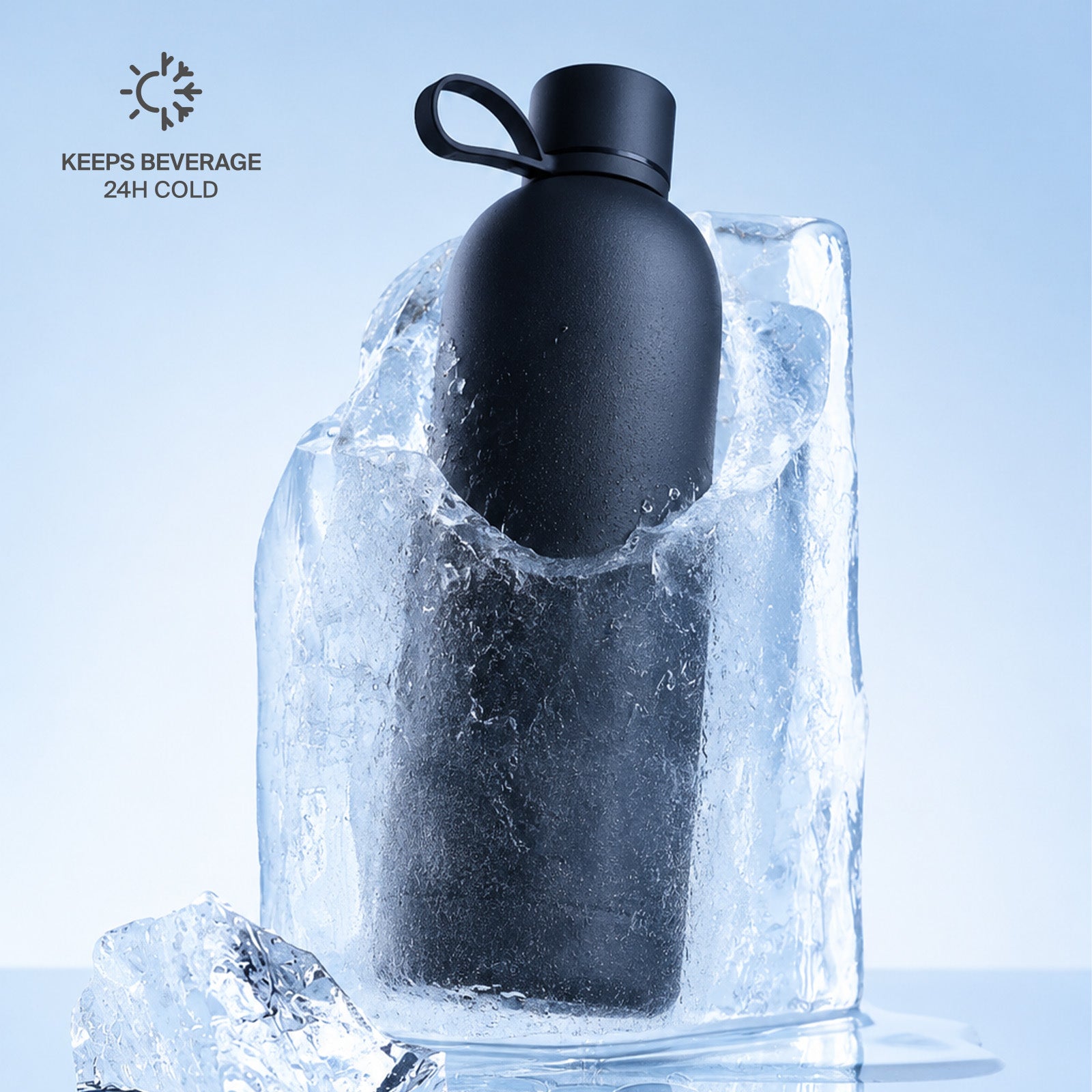 Borraccia termica ermetica “Hydro 7” da 750ml, in acciaio inossidabile, effetto soft-touch